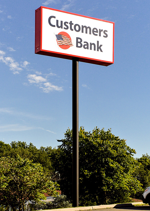 Customers Bank Pole Sign
